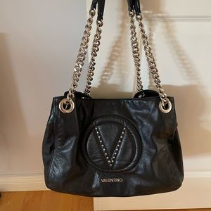 Valentino Black Leather Shoulder Bag